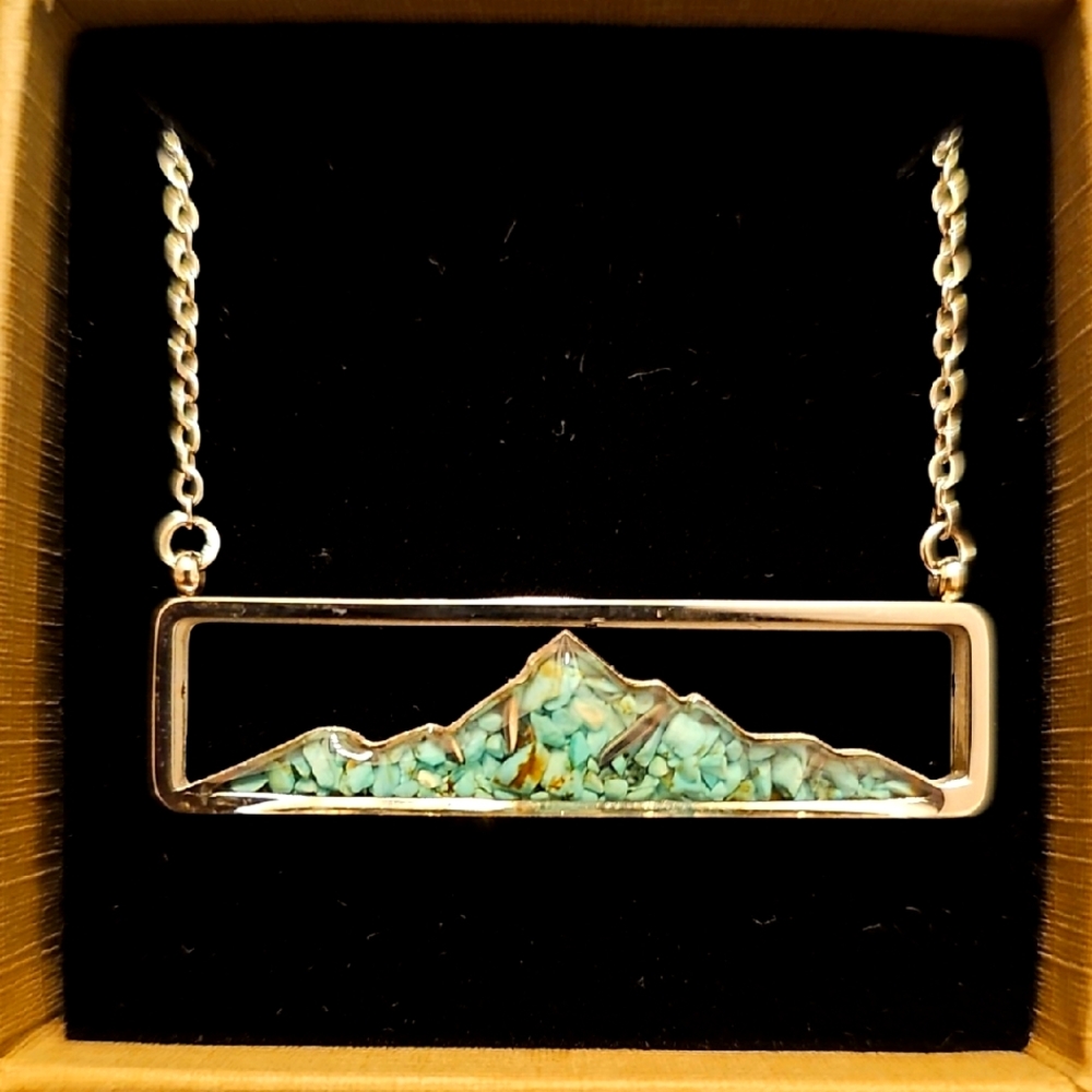 Sterling Silver Turquoise Mountain Necklace